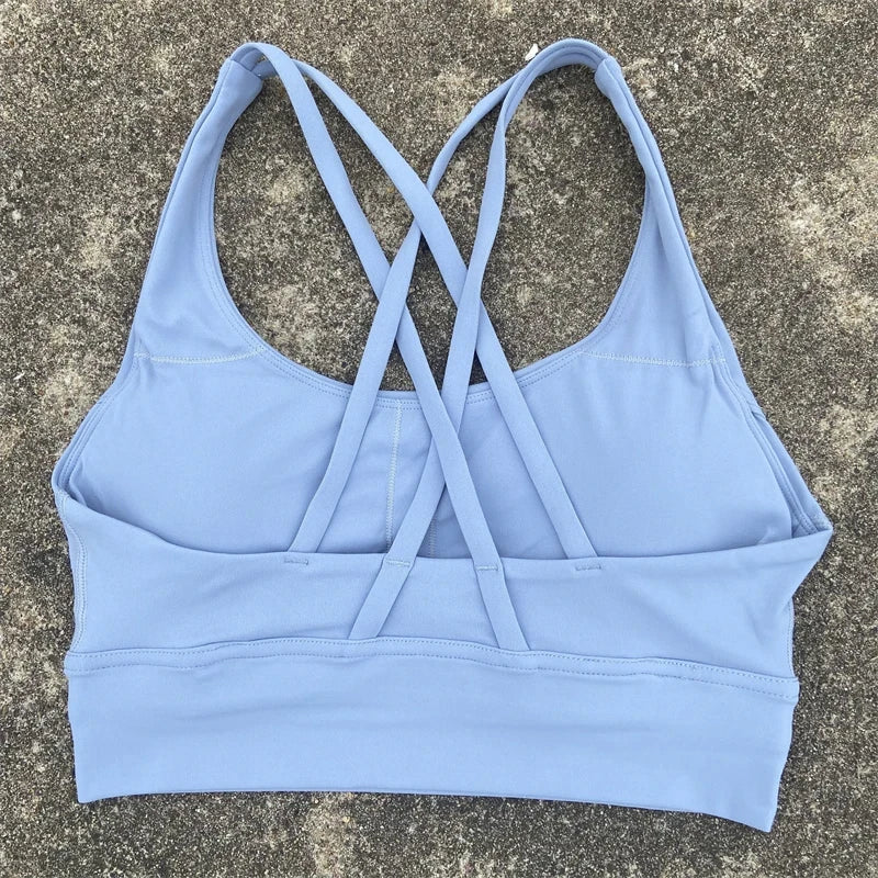 Solid Color Fitness Sports Bra