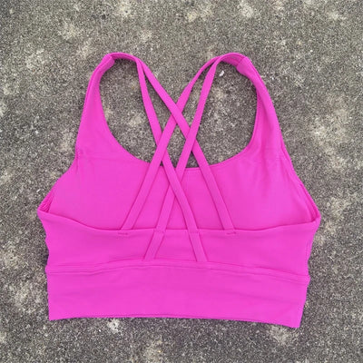 Solid Color Fitness Sports Bra